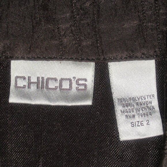 Chico’s Vintage-Inspired Textured Brown Button-Up Jacket | Size 2 (Large) - Picture 8 of 10